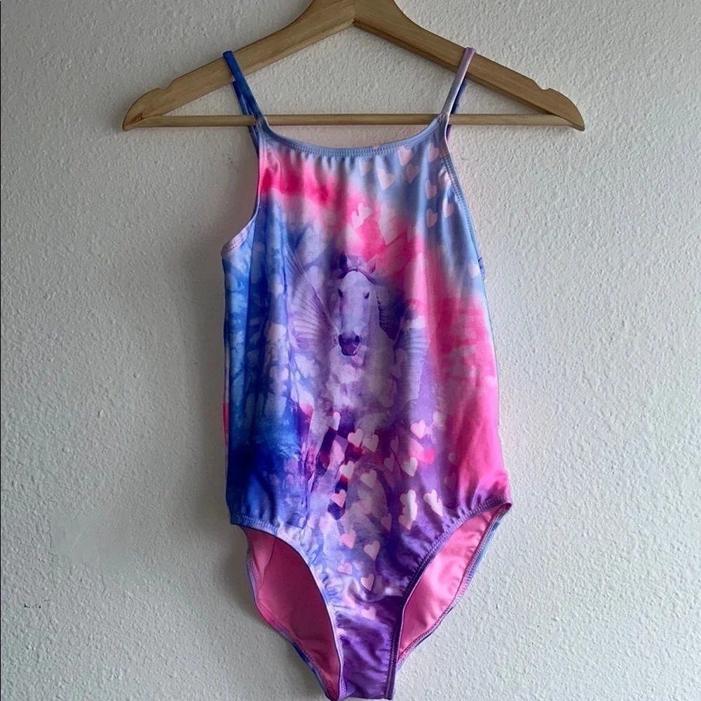 Wonder Nation Girls Unicorn One Piece Swimsuit Sz. L 10/12 NWT!